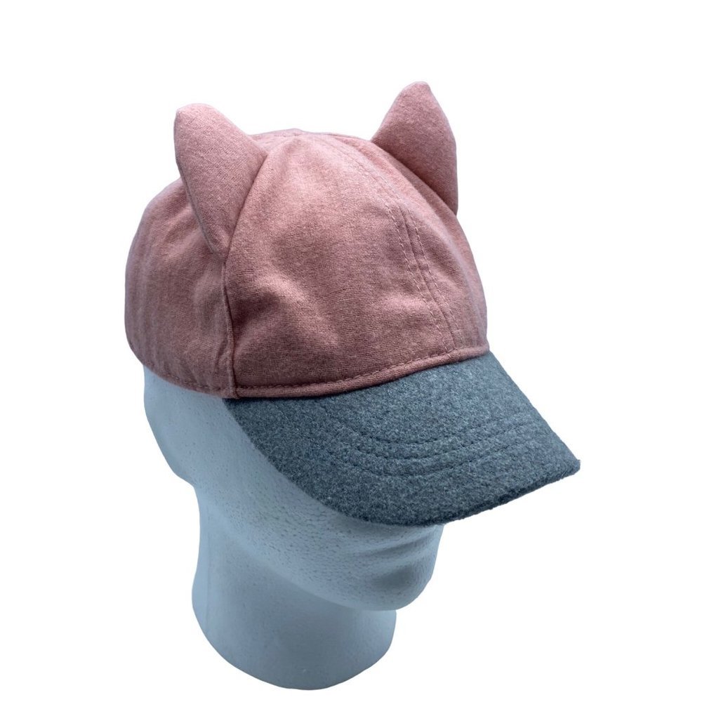 Rare BabyGap Baby Gap Kid Fire Coral Pink Cat‎ Kitten Pig Piglet Ear Cap Hat M/L